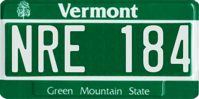 VT license plate NRE184