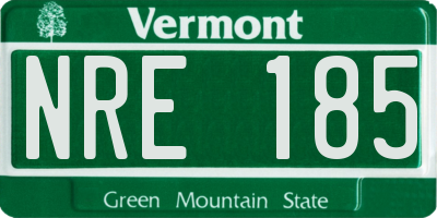 VT license plate NRE185