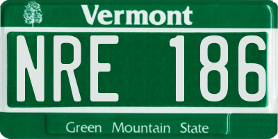 VT license plate NRE186