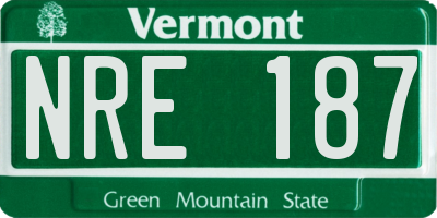 VT license plate NRE187
