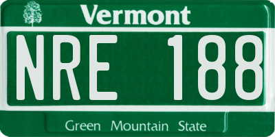 VT license plate NRE188