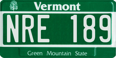 VT license plate NRE189