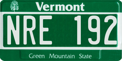 VT license plate NRE192