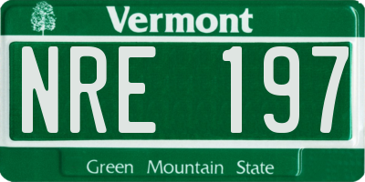 VT license plate NRE197
