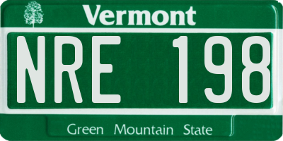 VT license plate NRE198