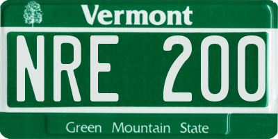 VT license plate NRE200