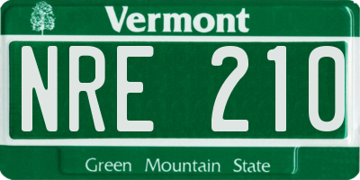 VT license plate NRE210