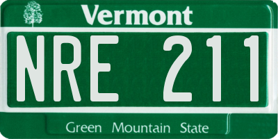 VT license plate NRE211