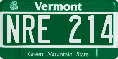 VT license plate NRE214