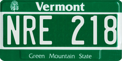 VT license plate NRE218