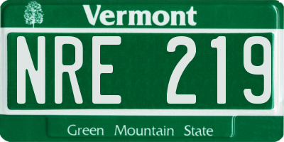 VT license plate NRE219