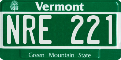 VT license plate NRE221