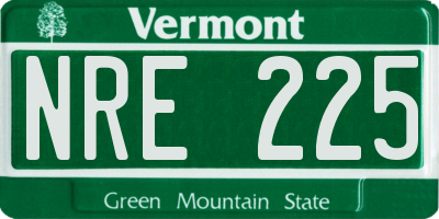 VT license plate NRE225