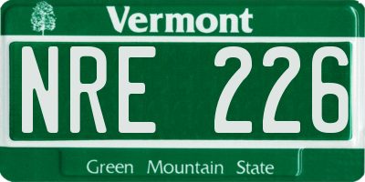 VT license plate NRE226