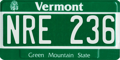 VT license plate NRE236