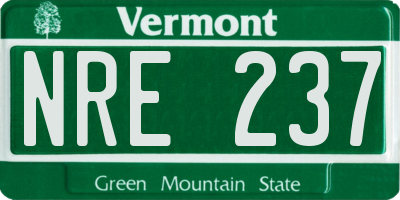 VT license plate NRE237