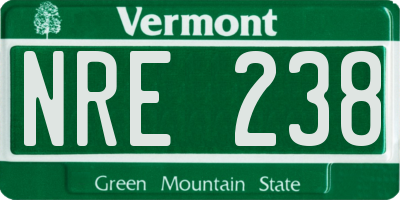 VT license plate NRE238