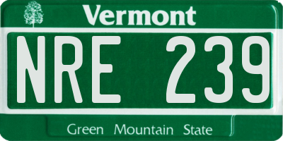 VT license plate NRE239