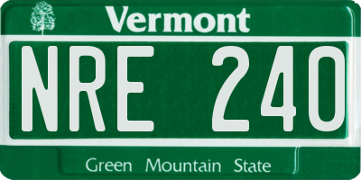 VT license plate NRE240