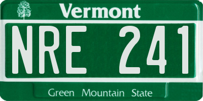 VT license plate NRE241