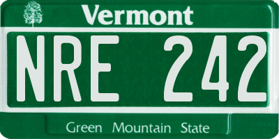 VT license plate NRE242