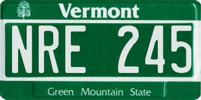 VT license plate NRE245