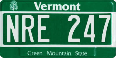 VT license plate NRE247