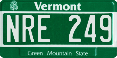 VT license plate NRE249