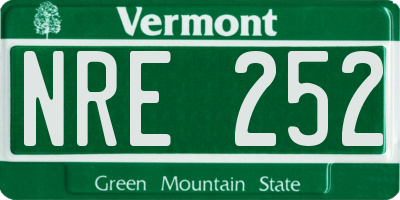 VT license plate NRE252