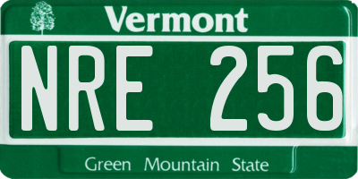 VT license plate NRE256