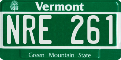 VT license plate NRE261