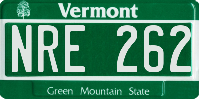 VT license plate NRE262