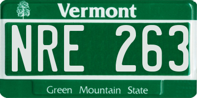 VT license plate NRE263