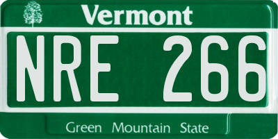 VT license plate NRE266