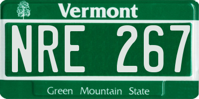 VT license plate NRE267