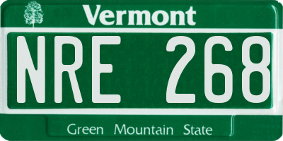 VT license plate NRE268