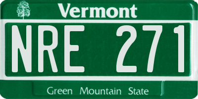 VT license plate NRE271