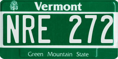 VT license plate NRE272