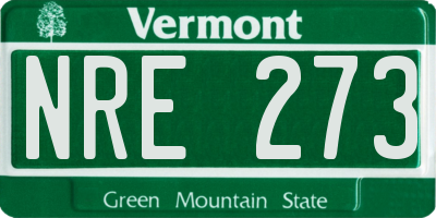 VT license plate NRE273
