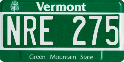 VT license plate NRE275