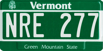 VT license plate NRE277