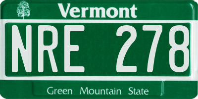 VT license plate NRE278