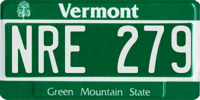 VT license plate NRE279