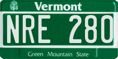 VT license plate NRE280
