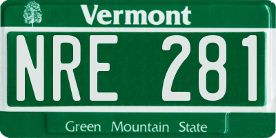 VT license plate NRE281