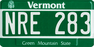 VT license plate NRE283