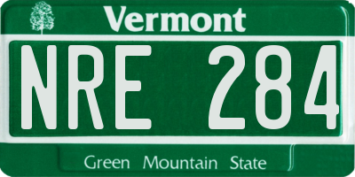 VT license plate NRE284