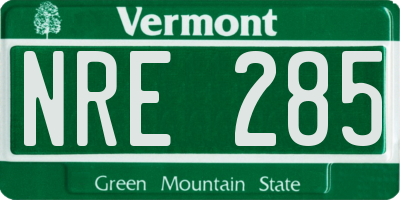 VT license plate NRE285