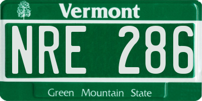 VT license plate NRE286