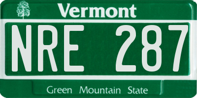 VT license plate NRE287